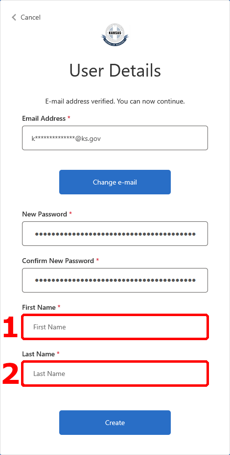 Step 5 when creating My Portal account